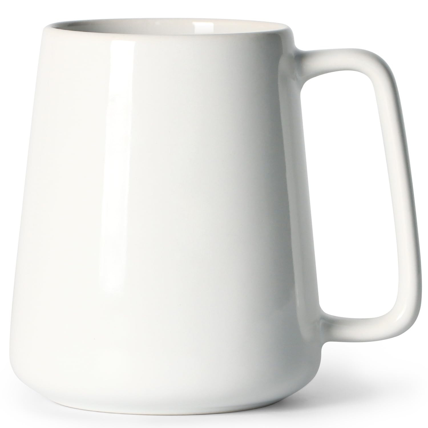 Photo 1 of Smilatte 24 OZ Large Coffee Mug, Nice Ceramic Boss Tea Cup with Big Handle for Dad Men Women, Unique Style For Any Kitchen, White