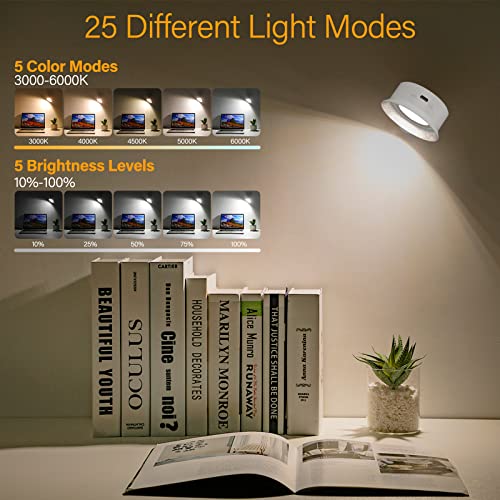 Jimimoro Battery Operated Led Wall Sconce - 2 Pack Rechargeable Wall Light 5 Modes And Brightness 360° Rotatable & Magnetic Base Wireless Wall Mounted Bed Lamp For Study Reading Bedside #TOP1
