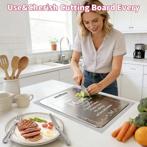 Tabla De Cortar De Titanio Puro Doble Cara Para Cocina, Regalo Personalizado Para Mamá miniatura 3