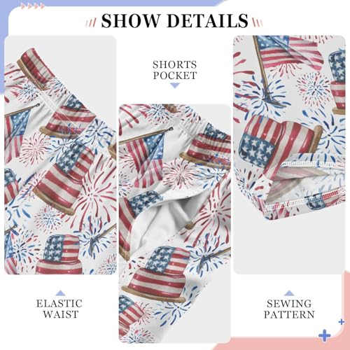 ZZXXB American Independence Day Cake Boys Long Pants Soft Trousers Elastic Waist Kids Lounge Bottoms with Pockets S-XL4