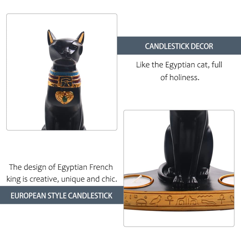 TOPBATHY Candelabro Faraón Egipcio Candelabros Egipcios Candelabros del Antiguo Egipto Portavelas Figura Egipto Estatua De La Diosa Egipcia Dios Anubis Estatua Basti Estilo Europeo Resina