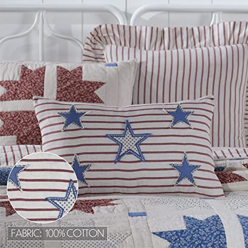 VHC-Brands-Celebration-Farmhouse-Throw-Pillow-Stars-Stripes-Red-Creme-Blue-14×22 VHC Brands Celebration Farmhouse Throw Pillow Stars Stripes Red Creme Blue 14×22