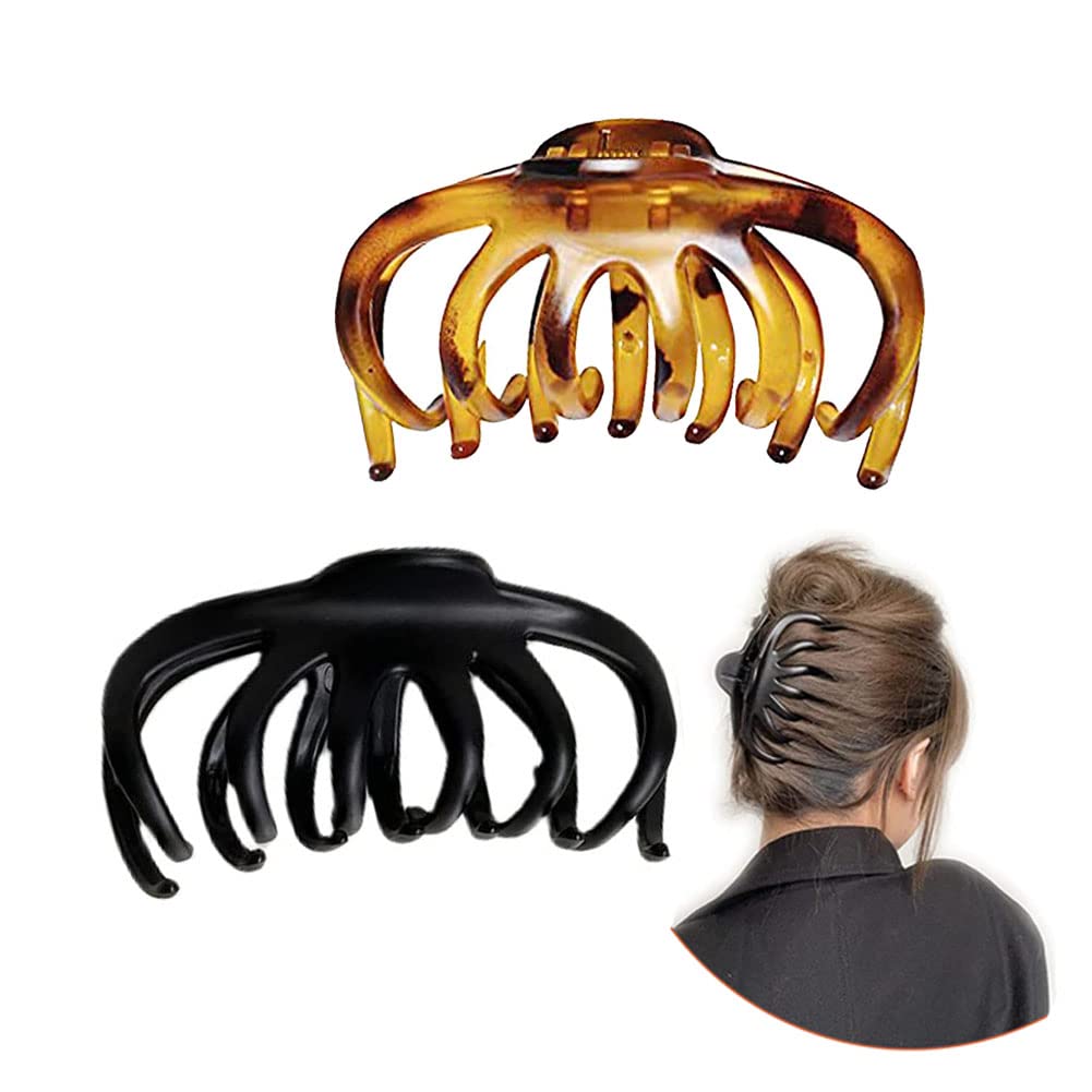 VinBee Metal Hair Clips for Women Hair Claw Clips Medium for Thick Hair 3 Pack (Silver + Gold + Rose Gold)