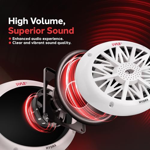 Image of Pyle 6x9 Inch Dual Marine Speakers - 2 Way Waterproof and Weather Resistant Outdoor Audio Stereo Sound System with 260 Watt Power, Poly Carbon Cone and Cloth Surround - 1 Pair - PLMR692