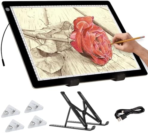 TSOCOS Light Board for Tracing, A3 Light Pad for Diamond Painting, 3 Levels Brightness Ultra-Slim Tracing Art LED Light Box for Weeding Vinyl Drawing Diamond Painting Sketching