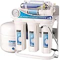 Bluonics Ultraviolet Reverse Osmosis 100GPD Water Filter System for Drinking Water with 6W Under Sink UV - 6 Stage 100GPD RO Filter NSF Certified Membrane and Clear Housings