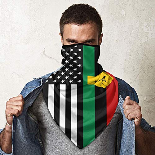 3Pcs Black Power Pan-African Flag Outdoor Half Face Scarf Bandana Breathable Neck Gaiter Balaclava #TOP3