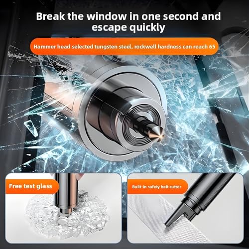 Image of SIAGO Car Safety Hammer Emergency Escape Tool | 2-in-1 Seat Belt Cutter & Window Glass Breaker | Vehicle Emergency Escape Tool with Ergonomic Grip | Safety Hammer for Cars, Trucks & SUVs | SIA118