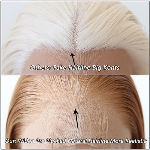 Towarm Long Straight Synthetic Lace Front Wigs, Pre Plucked Natural Hairline, Heat Resistant Fiber Hair - Image 3