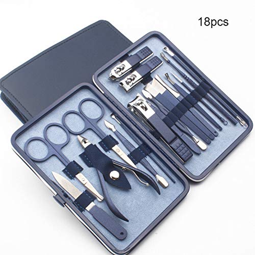 Juego de manicura 7-18PCS Kit Clipper Kit de manicura profesional Conjunto de manicura de acero inoxidable Tijeras de tijeras Pretadores Pedicura Triming Herramientas juego de cortaúñas