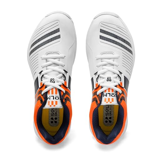Image of SOLM8 S8 Cricket Shoes with Rubber Spikes - Performance Cleats for Men on Outdoor Turf /Grass, Featuring Wide Toe, Speed-Fit Lacing and New Gel Cushioned Insole