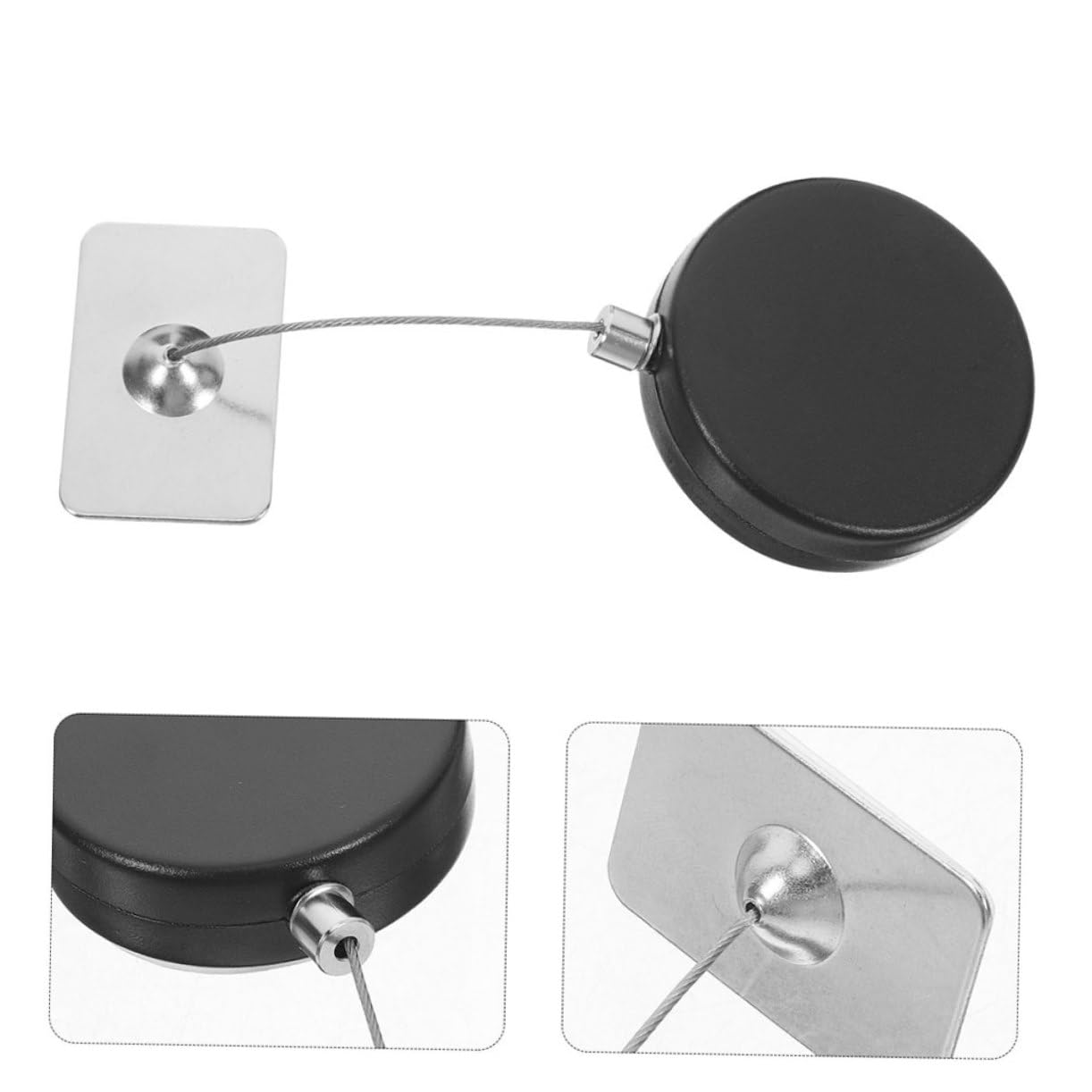 NULYLU 3pcs Heavy Duty Retractable Steel Cable Lock Anti-Theft Cable for Fence Door Gate Trailer Secure Locking Hardware