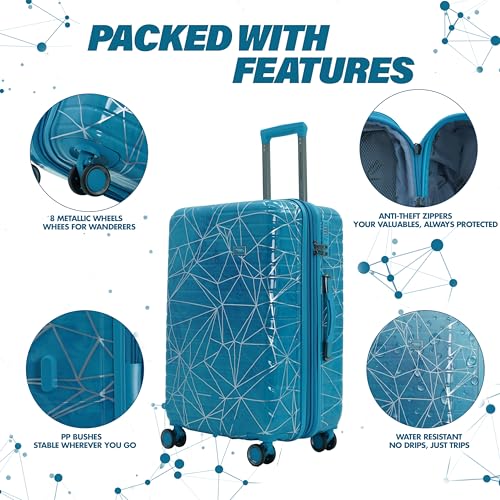 Image of Spider Trolley bag Single Small | Polycarbonate Hardshell | 8 Metallic | Large Polycarbonate Hardshell, Lightweight Expandable, 360 Rotatable Wheels, TSA Type Lock