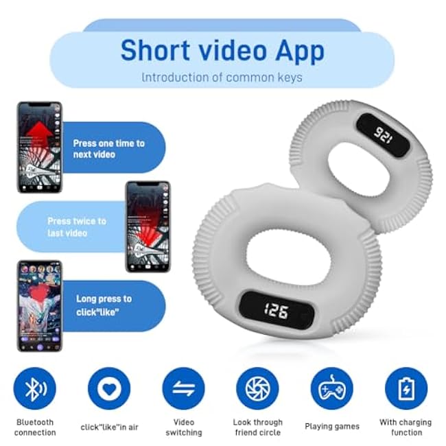 Hand Grip Strengthener, Grip Strength Trainer, Finger Exerciser Set, Forearm Grip workout, Silicone Hand Gripper, Great for Rock Climbing, Rehabilitation Training, Home and office