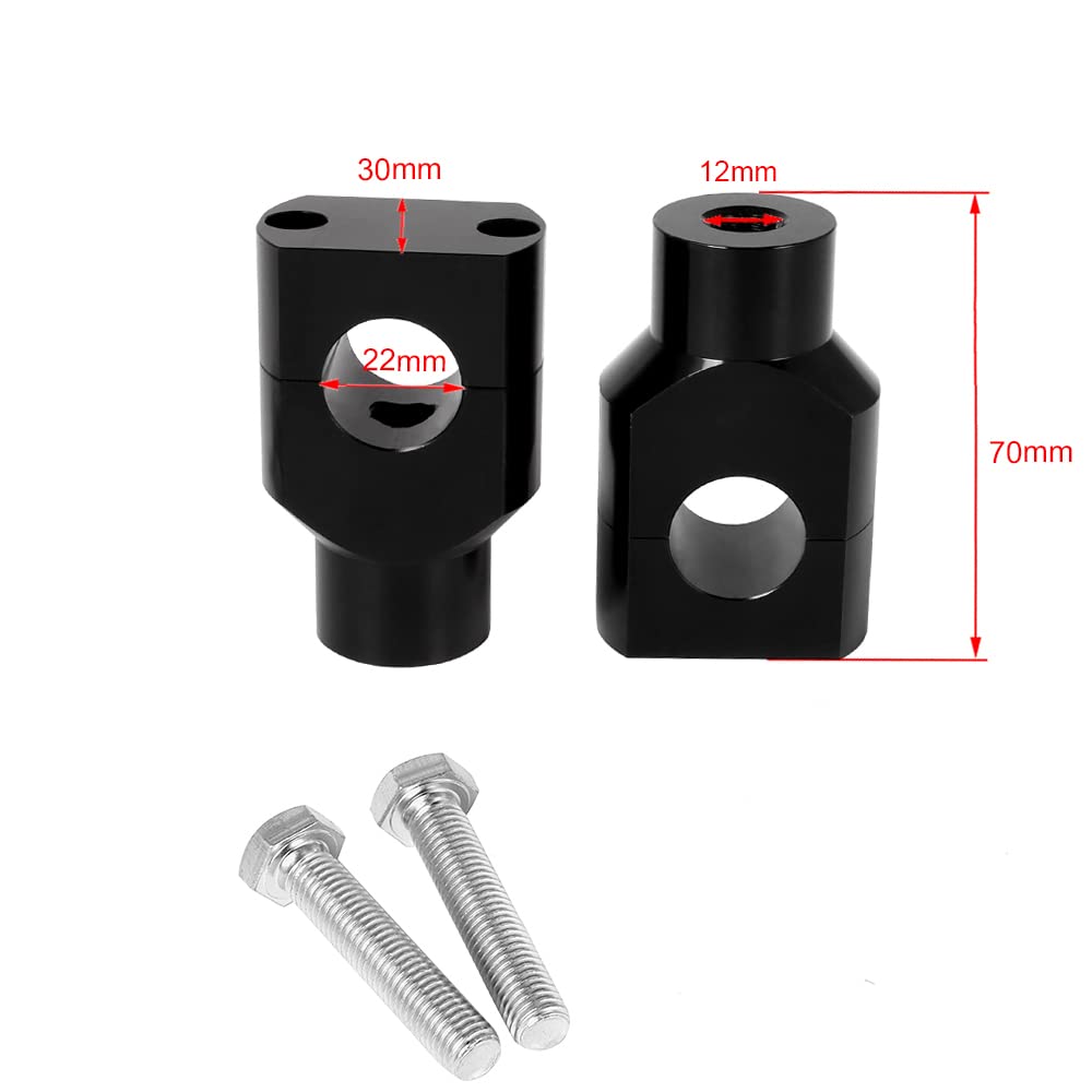 Riser zacisk Uchwyt Motocyklowy Do Montażu Na Kierownicy Wsporniki Kierownicy Zacisk 22mm 25mm Uniwersalny Riser zacisk Adapter(22MM Black)