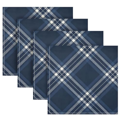 Servilletas de Tela Cuadradas Azul Tartan Navy 20x20 Pulgadas miniatura 3