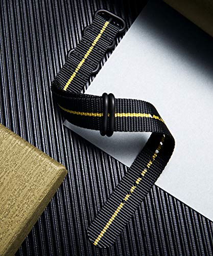 Image of BINLUN Premium Ballistic Nylon Watch Strap, Heavy Duty 5-Ring Replacement Watch Band with Stainless Steel Buckle, Comfortable Sport Band for Men Women, Fits 18-24mm