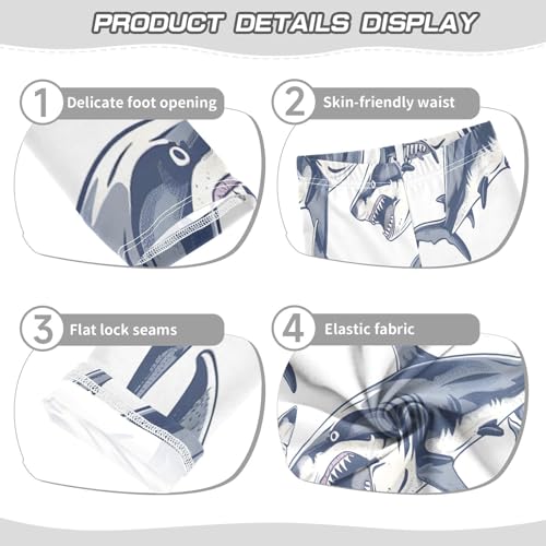 Toddler Girls Leggings Printed Yoga Pants Leggings Angry Shark for Kids3