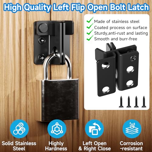 Türriegel Abschließbar Edelstahl Riegel Klein Riegelschloss 2 in 1 Riegel mit Schloss-Loch Schraube Fensterriegel Außen Türverriegelung Links öffnen Verriegelung Schlossriegel für Fenster,Tür (Silber)