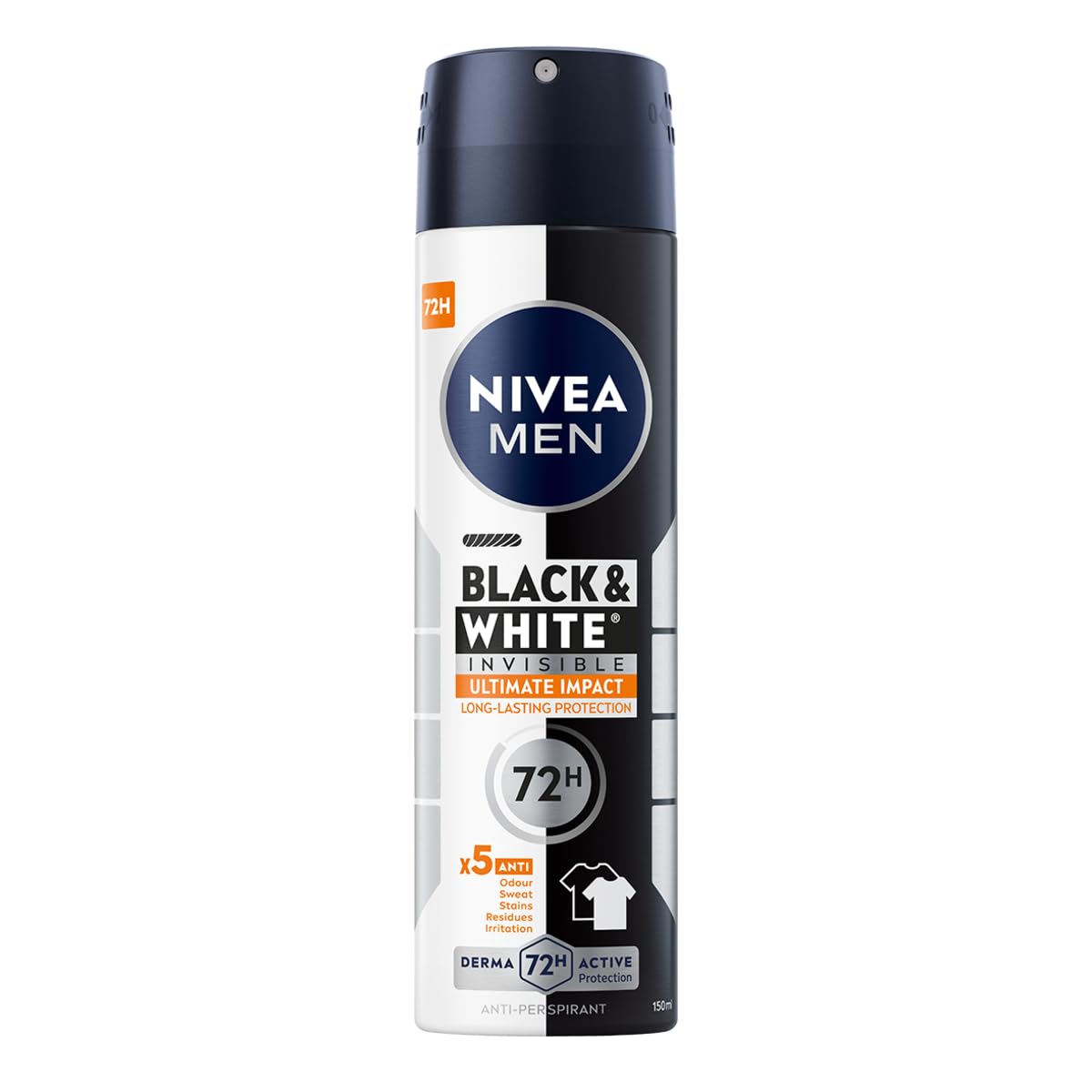 Nivea Men Blancas/Negra/Amarillas Nivea Spray Antitranspirante Ultimate Impact 150 Ml