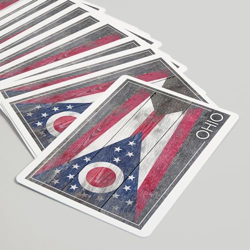 Baraja Rustic Ohio State Flag, 52 cartas tamaño póker miniatura 5