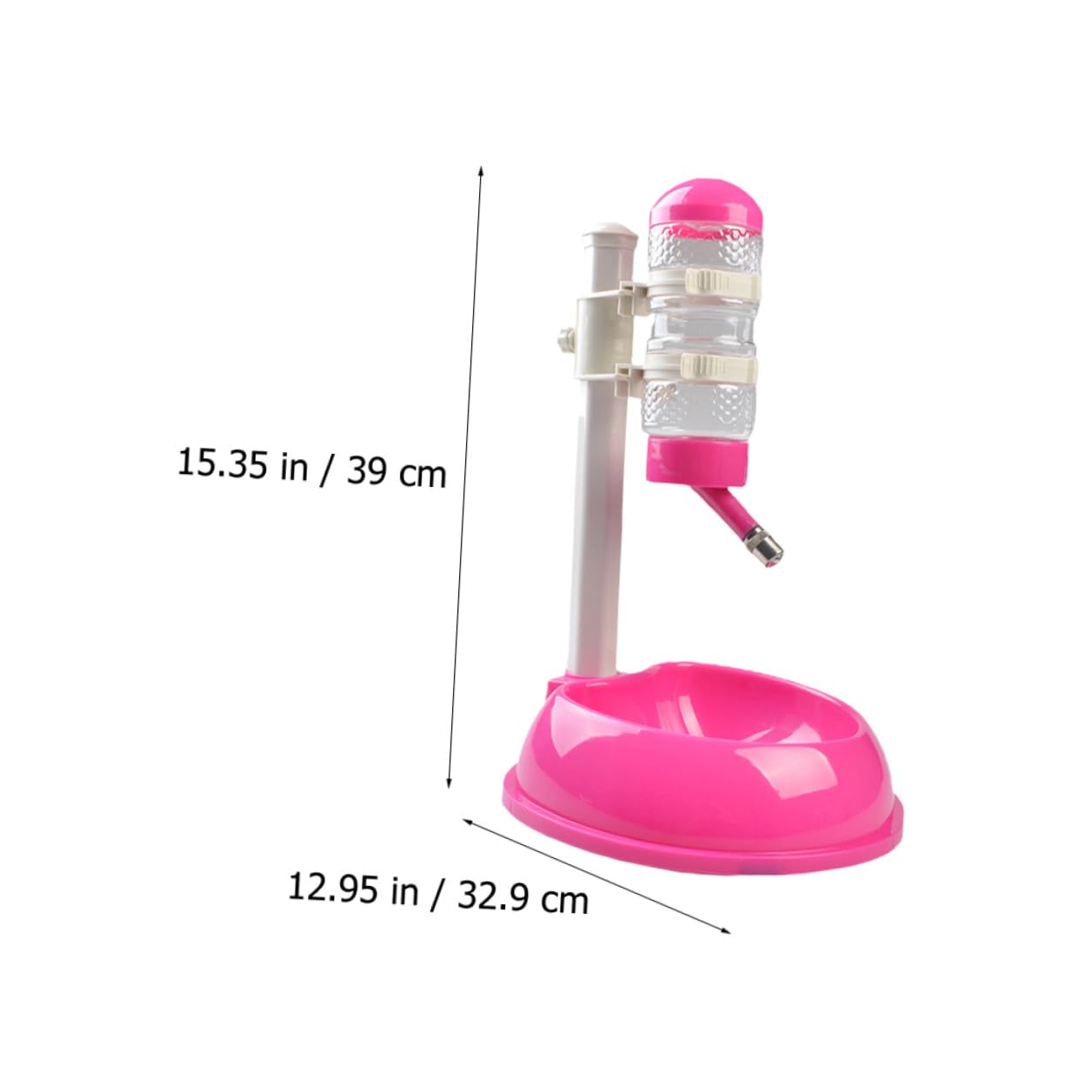 Dispensador de Agua para Mascotas Automático Bebedero de 500 Ml Comedero Ajustable Base Antideslizante Material PP y PVC Transparente Apto para Perros y Gatos