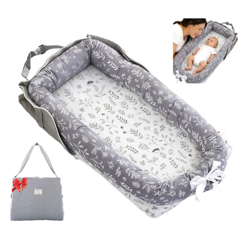 Image of Baby Lounger for Newborn Portable Bag,Baby Play Mat Tummy Time with Strap,Awake-Time Pad Newborn Lounger Adjustable to 0-24 Months Home Travel(Calm Sprig)