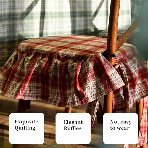 Cojín de asiento de algodón francés con lazos para sillas de cocina y comedor 5