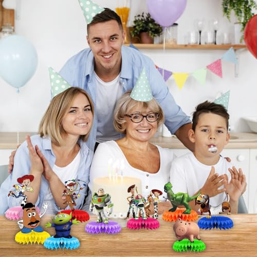 Toadable STORY HONEYCOMB 9PCS Centerpiece Table Decorations Birthday Decor – 3D Honeycomb Decor Party Favors – 9Pcs Set Story Toy Game Birthday Cake Decor thumb #5