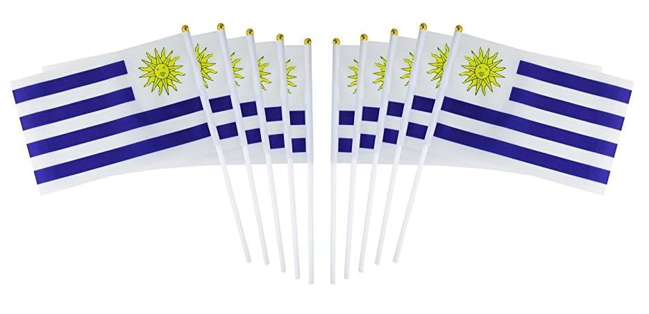 10 packs, 34 North and South American plastic poles, hand waving flags (Uruguay) โ image 1