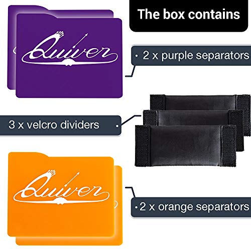 Quiver Time Bundle - Black Bolt Quiver Card Case + Orange And Purple Card Case Dividers & Separators (7-Piece Set) #TOP5