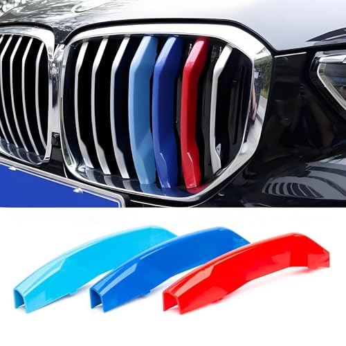 Image of Front Grill Insert Trim Strips for 2019-2022 G07 X7 7-Beam Exact Fit Cover Accessories Sport Style 3pcs