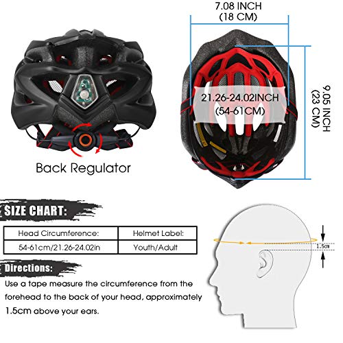 Bike Helmet with LED Light Detachable Visor, Shinmax Adult Bike Helmet Men Women Cycle Helmet Lightweight Adjustable Bicycle helmet for Mountain Road Bike Helmet 57-62CM - Image 4