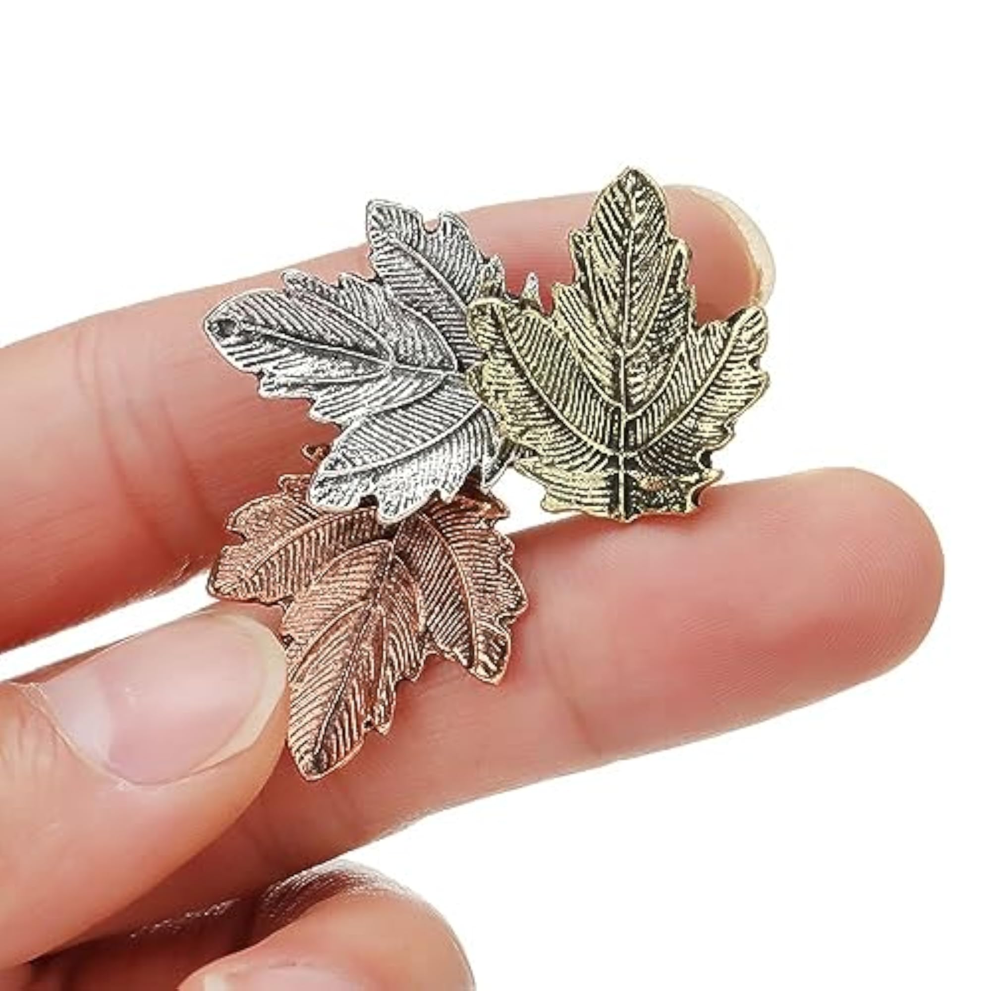 Stylish Crystal Leaf Brooch for Women/Girls/Men (Silver)