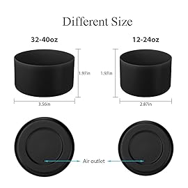 CHEETAH Protective Boot for Hydroflask Water Bottle 12oz - 40oz, BPA Free Bottom Silicone Sleeve Cover, Compatible with All Water Bottles with Bottom Width of 2.87-3.56in (32-40oz, Black)