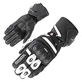 Orina NERO wasserdichte und feuerfeste Lederhandschuhe mit Knöchelschutz, schwarz/weiß, Größe 7