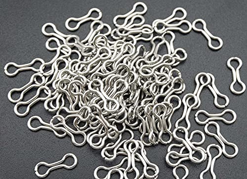 HTHYLURE Fishing Sinker Eyes Eyelets Figure 8 Snap 100pcs/set for Lead Weights Molds Tackle Accessories Long Sinker Eyes-Eyelets Stainless Steel DIY Fishing Lures Eyelets Loops Eyelets Swivels Clip