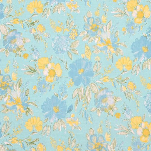 Image of haus & kinder 100% Cotton Single Bedsheet with 1 Pillow Cover | 120 TC Kids Single Bedshet | Size 88 inch by 58 inch | Blue Bell Blooms