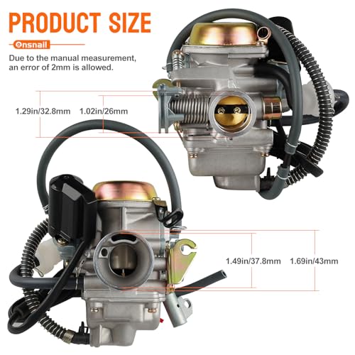 Image of 150cc gy6 carburetor PD24J for 4 Stroke Engines 125cc 150cc 152QMJ 157QMI 24mm for Motorcycle Scooter ATV Go Kart with Electric Choke Intake Manifold