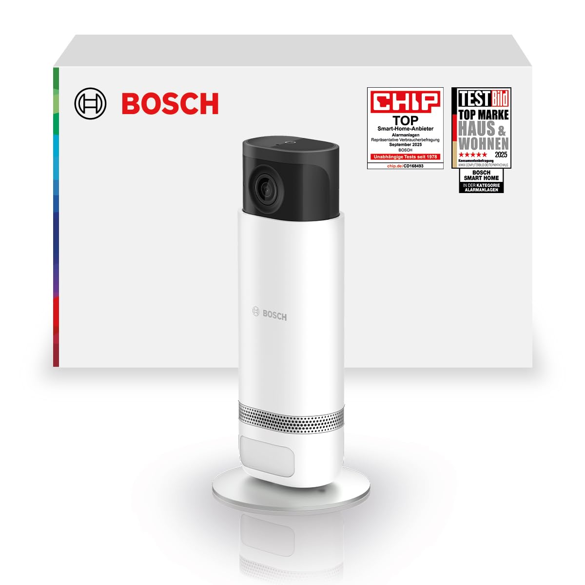Bosch Smart Home Eyes Innenkamera II, WLAN Überwachungskamera für den Innenbereich mit intelligenter Personenerkennung, kompatibel mit Amazon Alexa