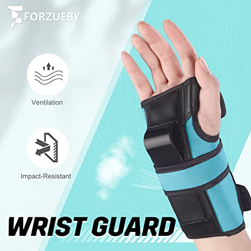 Forzueby Adult/Kids Knee Pads Elbow Pads Wrist Guards 6 in 1 Protective Gear Set for Inline Roller Skating Skateboarding Scooter BMX etc - Image 3