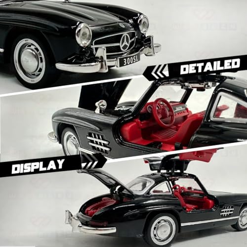 Image of Wembley Kids Die-Cast Metal Vintage Car| Premium Pull-Back Toy with Openable Doors| Engaging Lights & Sound| Battery Operated Rechargeable Car Toy| Ideal Gift Option for Boys Age 5+ (Black)