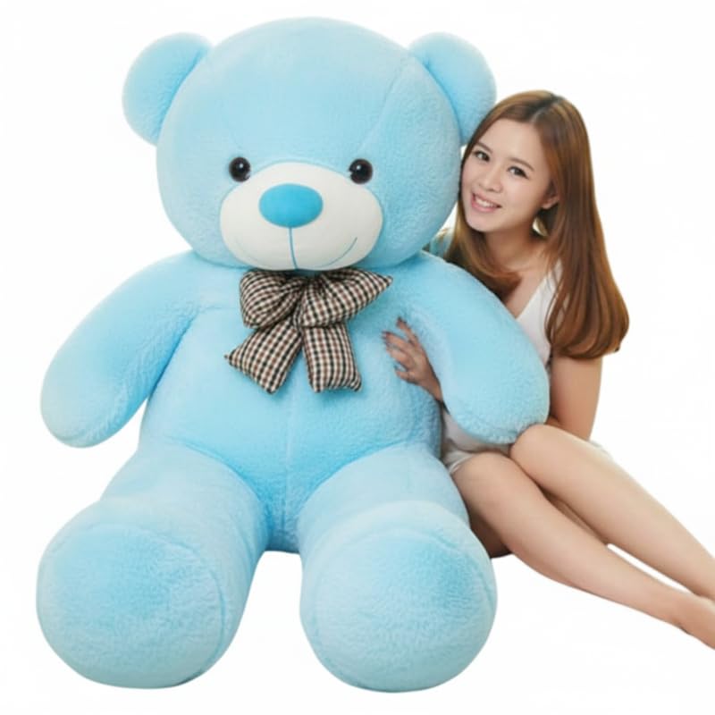 Image of MOSU Giant 6 Feet Blue Teddy Bear | Soft Plush Big Stuffed Toy for Girlfriend, Boyfriend, Kids & Women | Valentine Huggable Bear (6 Feet)