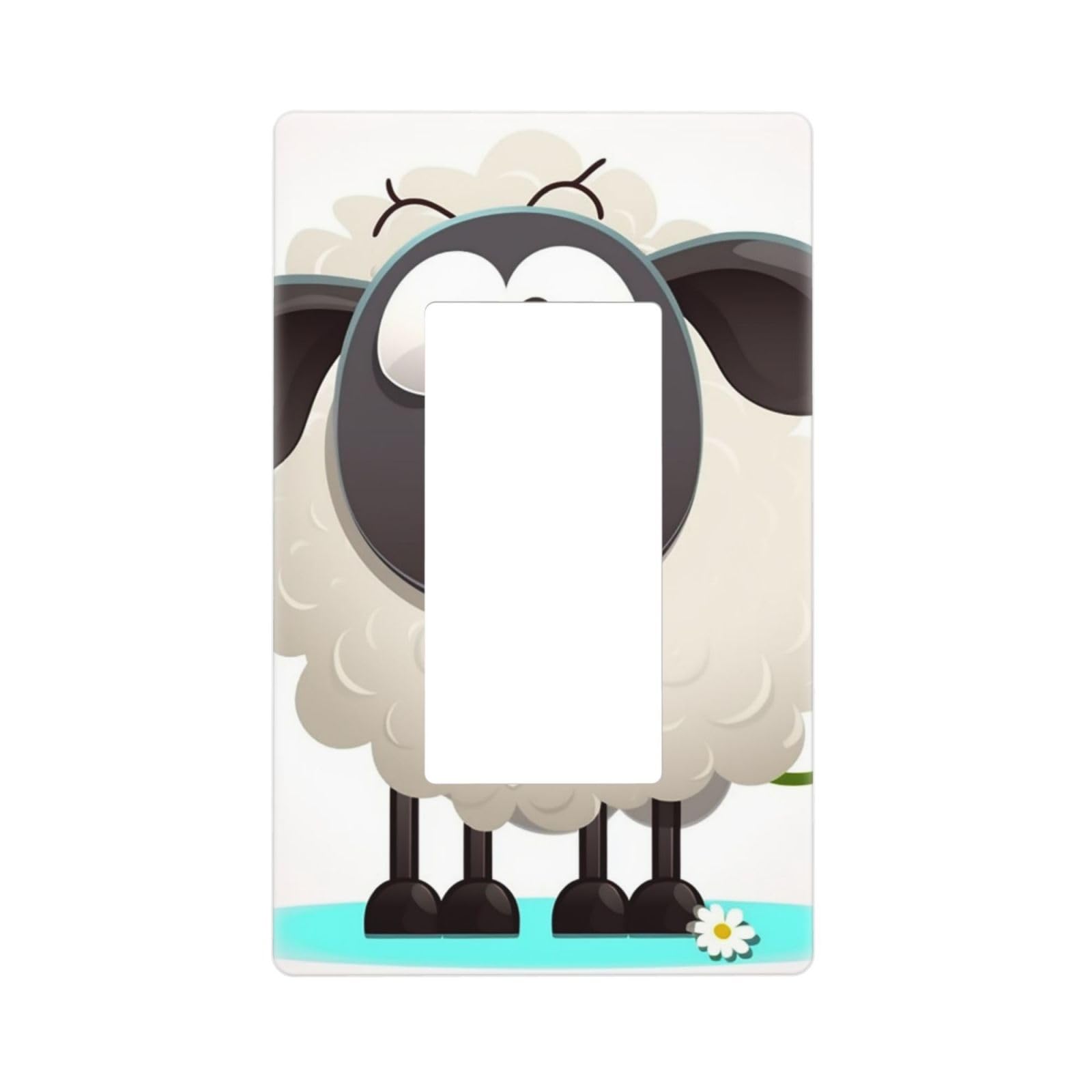 Decorator Wall Plate 1 Gang Light Switch Covers Decorator Receptacle Outlet Covers Sheep Wall Plates for Electrical Outlets Plug Cover Single Rocker Switch Plates