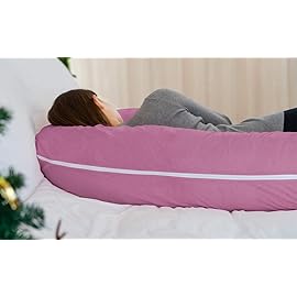INSEN Pregnancy Pillow, Maternity Body Pillow with Velvet Cover,C Shaped for Side Sleeping (Purple Velvet)