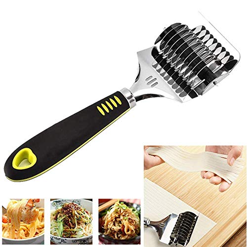 Noodle Lattice Roller Docker,8-34 inch High Grade Stainless Steel Noodle Lattice Roller Docker Dough Cutter Pasta Spaghetti Maker for Kitchen Cooking Tools