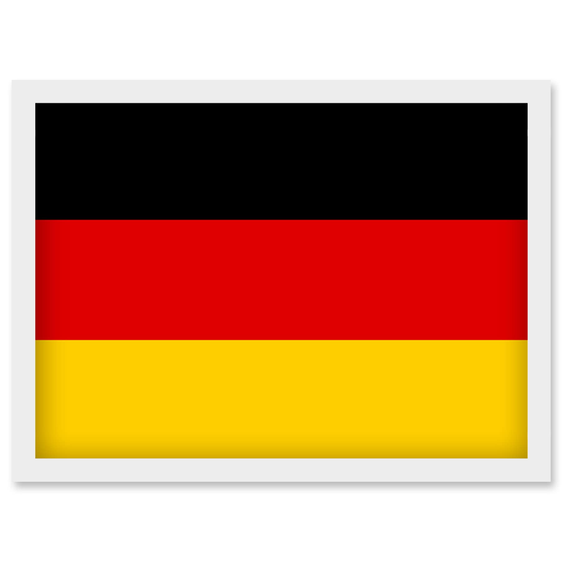 Artery8 Germany National Flag Patriotic Vexillology World Flags Country Region Poster Artwork Framed Wall Art Print A4