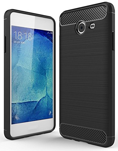 Hybrid Hülle im Carbon Style - Silikon TPU Handy Cover Hülle Schale Kappe in Schwarz - für Motorola Moto G5 - Schutz Schutzhülle