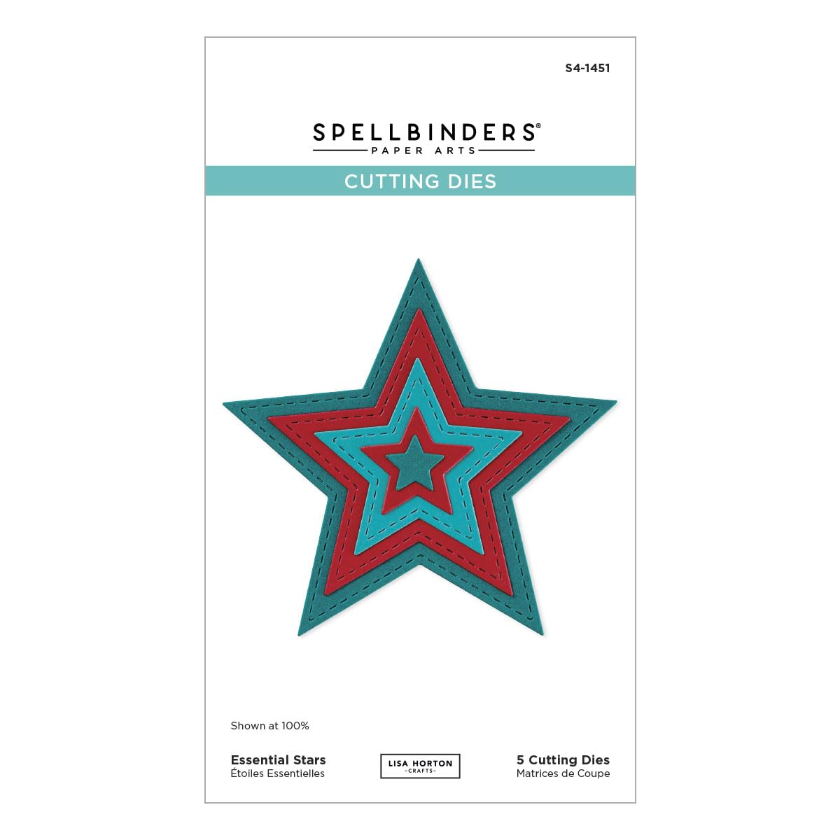 Spellbinders Metal Essential Stars Etched Dies From The All About Christmas Collection By Lisa Horton