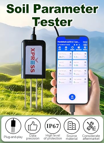 Image of XPR3SS Type-C Professional Soil Tester 8-in-1(Android App Support only) Moisture PH EC NPK Temperature Fertility Salinity Soil Sensor | RS485 Interface | Used in Agriculture Indoor /Outdoor Plant Care
